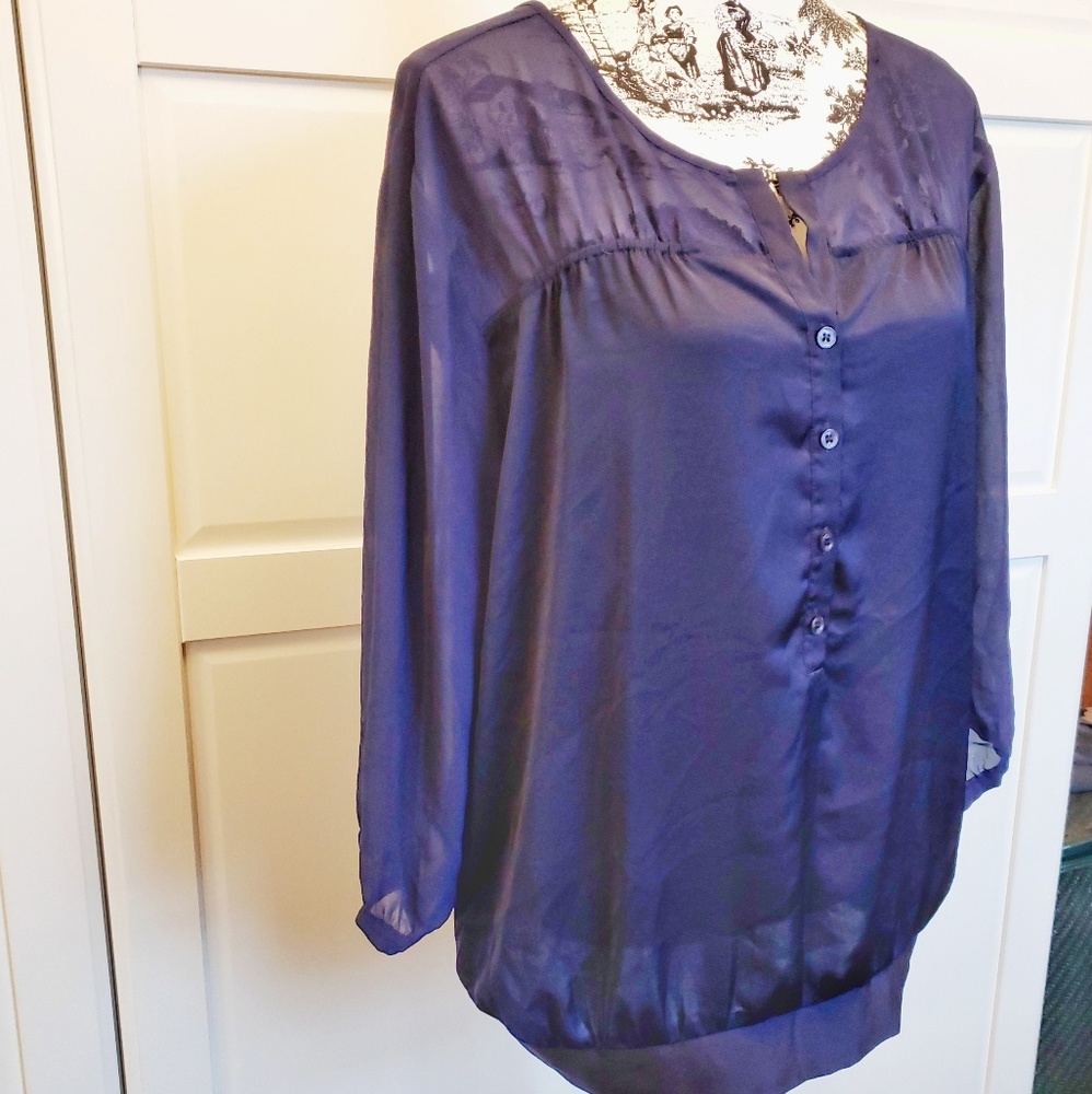{New York & Co} Navy blue blouse